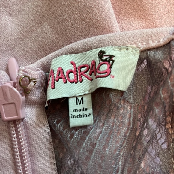 MadRag hand dyed lace bustier body con pink purple dress medium sheer cupped bra - Picture 8 of 12